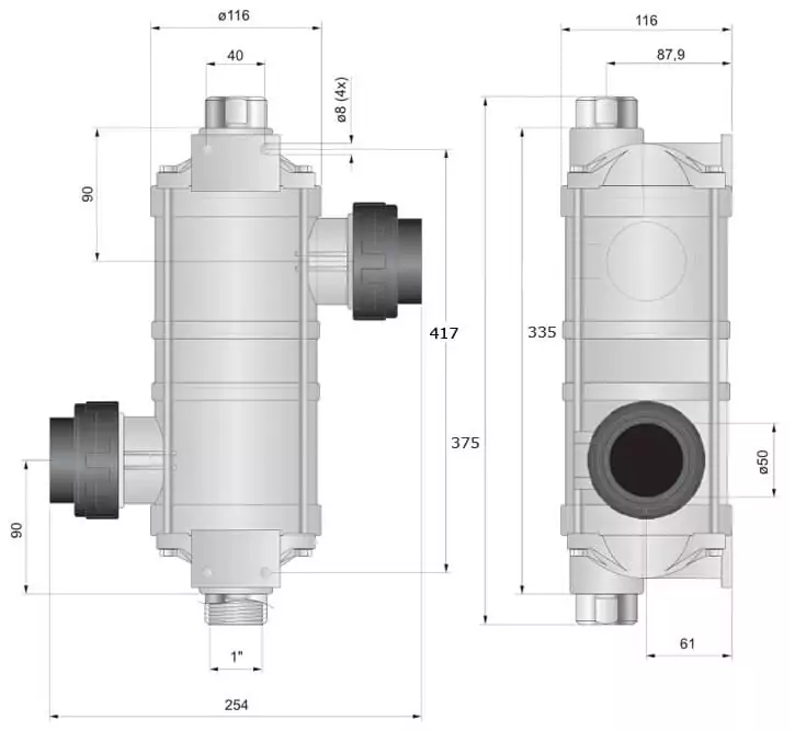 Pahlen Hi-Temp Titan 40 кВт спіральний титановий теплообмінник у пластиковому корпусі 